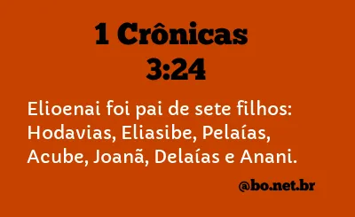 1 Crônicas 3:24 NTLH