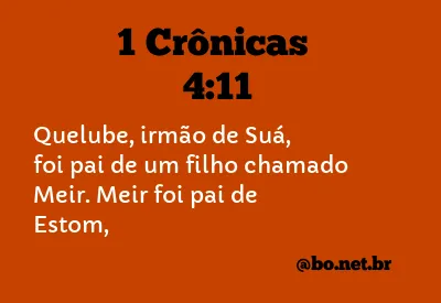 1 Crônicas 4:11 NTLH