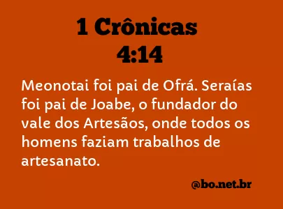 1 Crônicas 4:14 NTLH