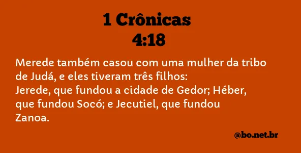 1 Crônicas 4:18 NTLH