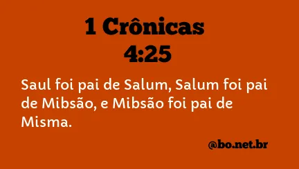 1 Crônicas 4:25 NTLH