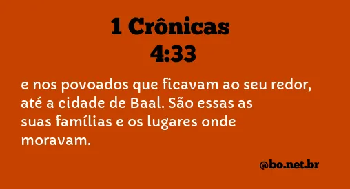 1 Crônicas 4:33 NTLH