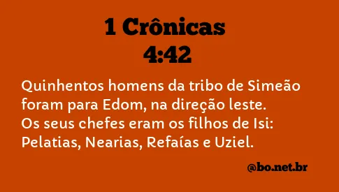 1 Crônicas 4:42 NTLH