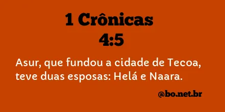 1 Crônicas 4:5 NTLH