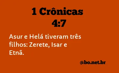 1 Crônicas 4:7 NTLH