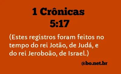 1 Crônicas 5:17 NTLH