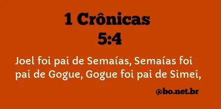 1 Crônicas 5:4 NTLH