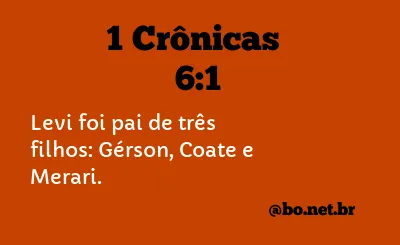 1 Crônicas 6:1 NTLH