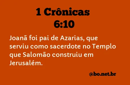 1 Crônicas 6:10 NTLH