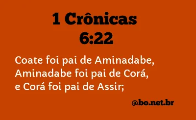 1 Crônicas 6:22 NTLH