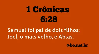 1 Crônicas 6:28 NTLH