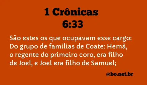 1 Crônicas 6:33 NTLH