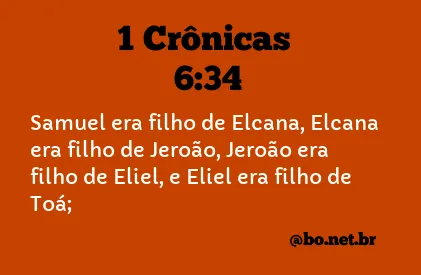 1 Crônicas 6:34 NTLH