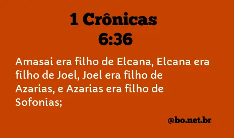 1 Crônicas 6:36 NTLH