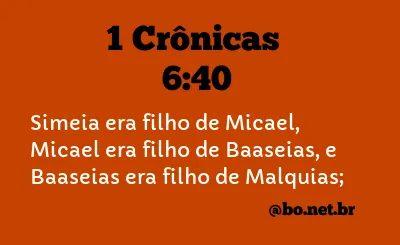 1 Crônicas 6:40 NTLH