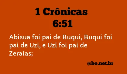 1 Crônicas 6:51 NTLH