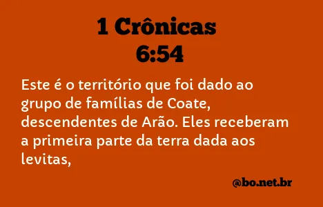 1 Crônicas 6:54 NTLH