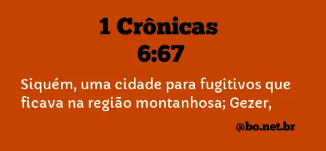 1 Crônicas 6:67 NTLH