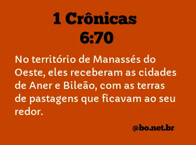 1 Crônicas 6:70 NTLH