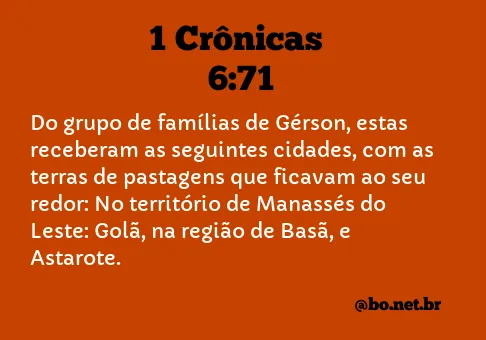 1 Crônicas 6:71 NTLH