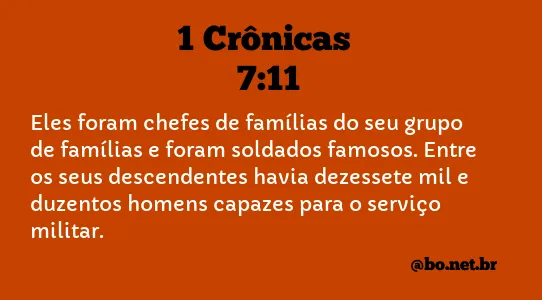 1 Crônicas 7:11 NTLH