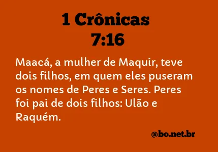 1 Crônicas 7:16 NTLH