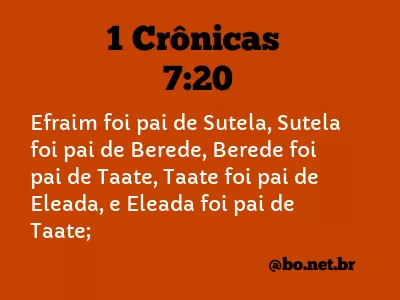 1 Crônicas 7:20 NTLH
