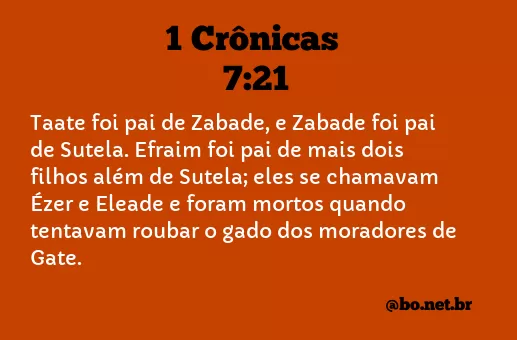 1 Crônicas 7:21 NTLH
