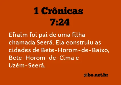 1 Crônicas 7:24 NTLH