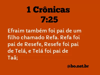 1 Crônicas 7:25 NTLH