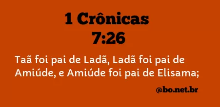 1 Crônicas 7:26 NTLH