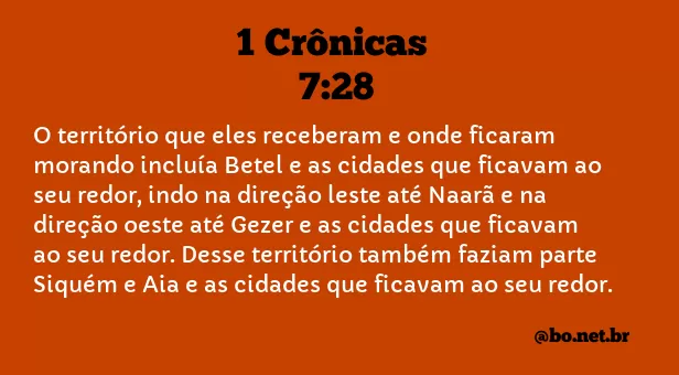 1 Crônicas 7:28 NTLH
