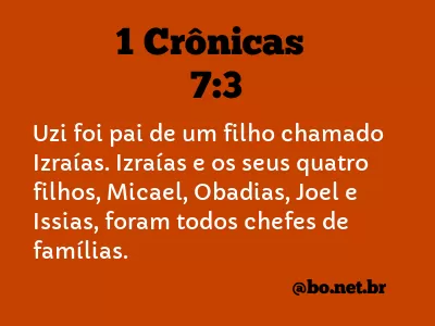 1 Crônicas 7:3 NTLH