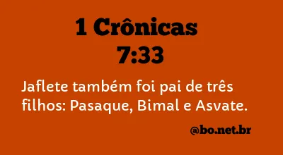 1 Crônicas 7:33 NTLH