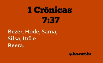 1 Crônicas 7:37 NTLH