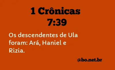 1 Crônicas 7:39 NTLH