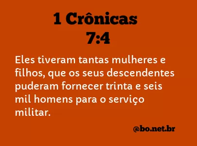 1 Crônicas 7:4 NTLH
