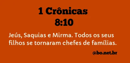 1 Crônicas 8:10 NTLH