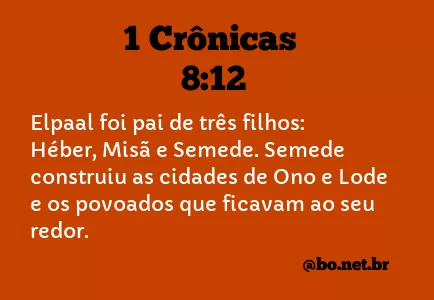 1 Crônicas 8:12 NTLH