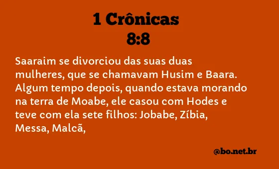 1 Crônicas 8:8 NTLH