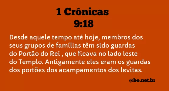 1 Crônicas 9:18 NTLH