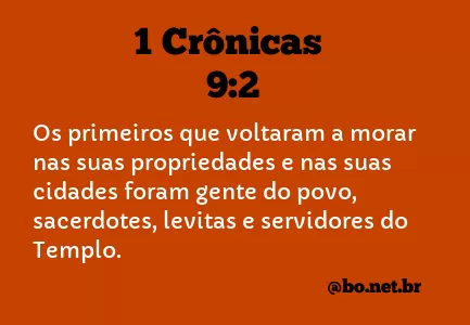 1 Crônicas 9:2 NTLH