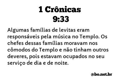 1 Crônicas 9:33 NTLH