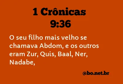 1 Crônicas 9:36 NTLH