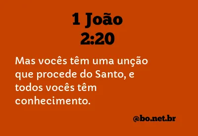 → E vós possuís unção que vem do Santo e todos tendes conhecimento. / I  João 2:20