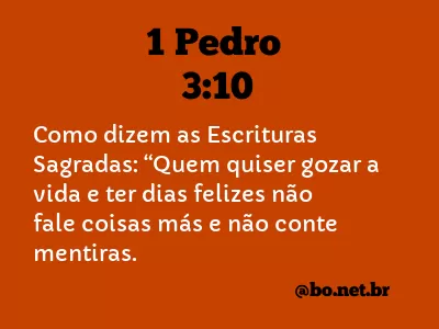 1 Pedro 3:10 NTLH