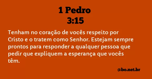 1 Pedro 3:15 NTLH