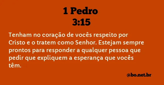 1 Pedro 3:15 NTLH