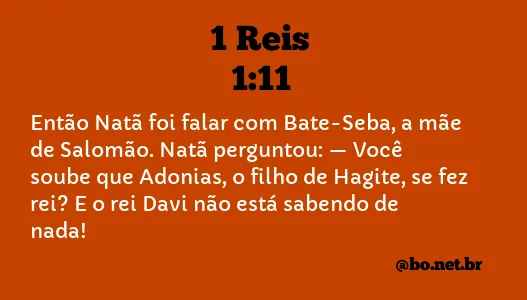 1 Reis 1:11 NTLH