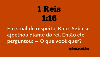 1 Reis 1:16 NTLH